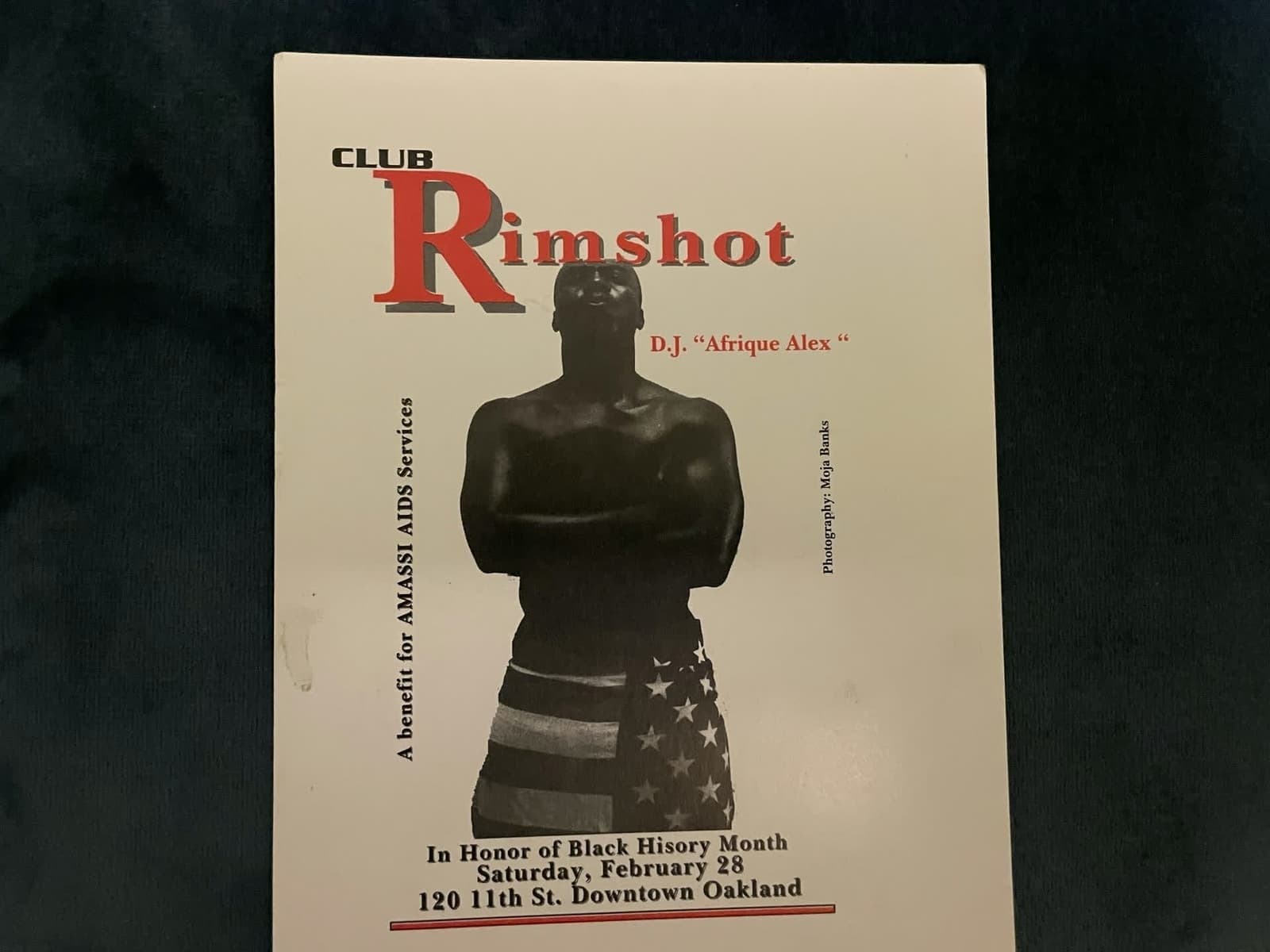 Club Rimshot benefit flyer featuring DJ Afrique