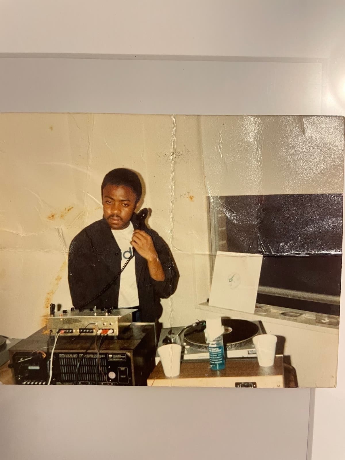 Young Alex Lewis at his first DJ setup, late 1980s
